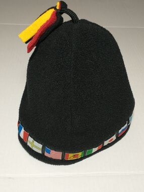 Vintage Shred Alert Fleece Adjustable Beanie, Countries Flags On, Adult Medium